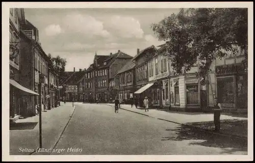 Ansichtskarte Soltau Straßenpartie, Geschäfte 1940
