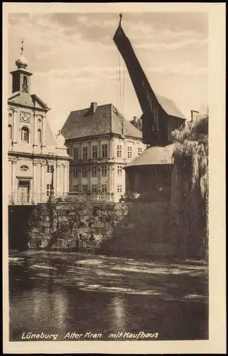 Ansichtskarte Lüneburg Kaufhaus mit Kran 1940