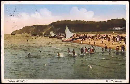 Postcard Misdroy Międzyzdroje Strand zur Hochsaison 1926