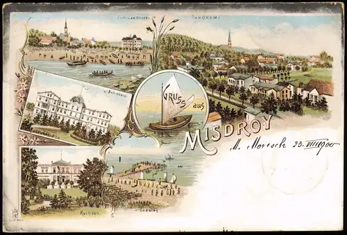Litho AK Misdroy Międzyzdroje Belvedere, Kurhaus, Strand - Gruss aus 1900