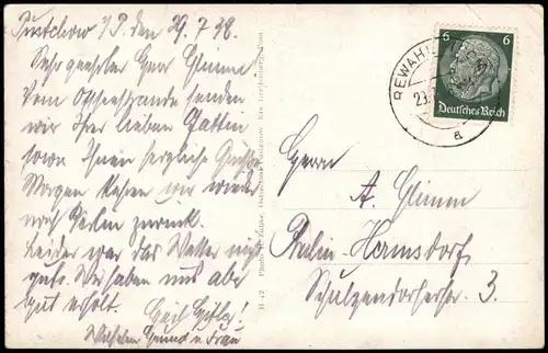 Postcard Pustchow-Rewahl Pustkowo Rewal Hauptstraße 1938