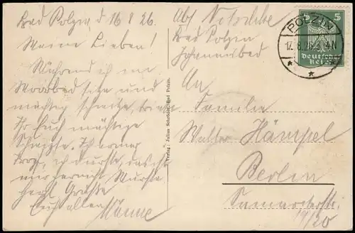Postcard Bad Polzin Połczyn Zdrój Blick über die Stadt 1926