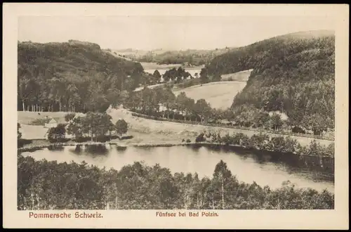 Postcard Bad Polzin Połczyn Zdrój Pommersche Schweiz. Fünfsee 1932