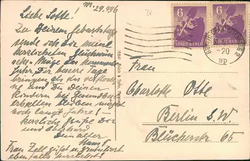 Ansichtskarte Meißen Dom - Mittelschiff gel Briefmarken Stadt Berlin 1946