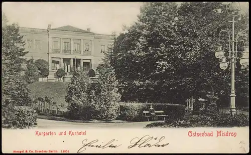 Postcard Misdroy Międzyzdroje Kurgarten und Kurhotel 1903