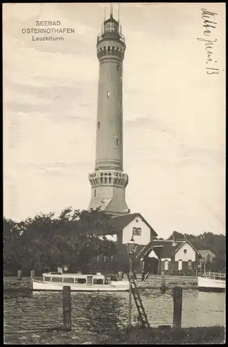 Osternothafen  Swinemünde Warszów Świnoujście Leuchtturm, Fahrgastschiff 1912