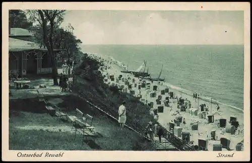 Postcard Rewahl Rewal Strand, Strandrestaurant, Pommern 1943
