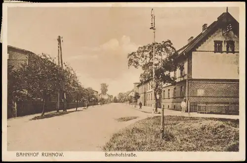 Ruhnow Runowo Pomorskie Bahnhofstraße Pommern b. Łobez Labes 1923