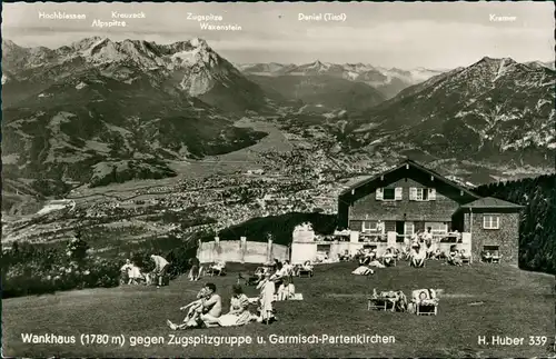 Ansichtskarte Garmisch-Partenkirchen Wankhaus, Sonnenliegen - Talblick 1958