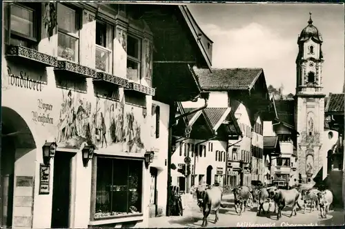 Ansichtskarte Mittenwald Obermarkt 1961