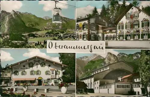Ansichtskarte Oberammergau Seilbahn, bemalte Häuser 4 Bild Colorfoto AK 1979