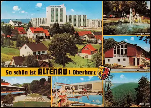 Altenau-Clausthal-Zellerfeld Mehrbild-AK u.a. mit Blick zum Glockenberg 1976
