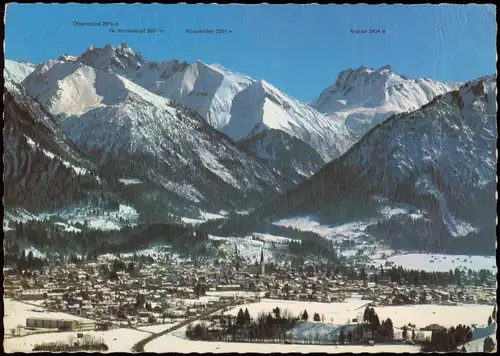 Ansichtskarte Oberstdorf (Allgäu) Panorama-Ansicht mit Bergen 1972