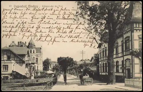 Postcard Misdroy Międzyzdroje Eichenstraße, Pommern 1911