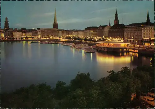 Ansichtskarte Hamburg Jungfernstieg, Binnenalster und Alsterpavillon 1967