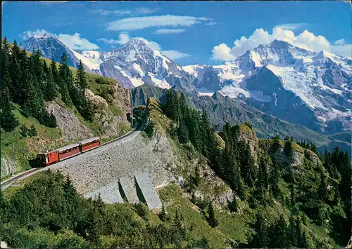 .Schweiz Schynige-Platte-Bahn Eiger, Mönch und Jungfrau (Schweizer Alpen) 1970