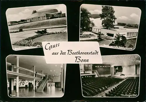 Bonn Mehrbildkarte der Beethoven-Stadt, u.a. Beethovenhalle 1963