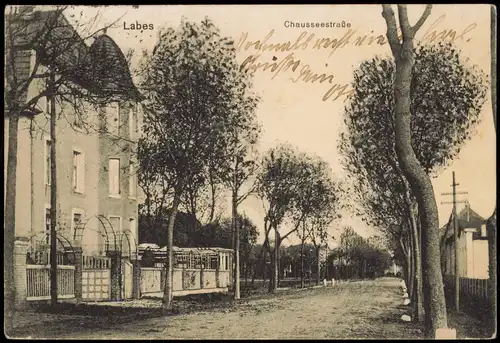 Postcard Labes Łobez Chausseestraße Pommern 1914