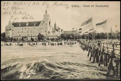 Postcard Kolberg Kołobrzeg Strand 1917