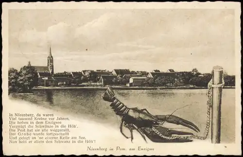 Postcard Nörenberg (Pommern) Ińsko Enzing-See, Krebs Pommern 1938