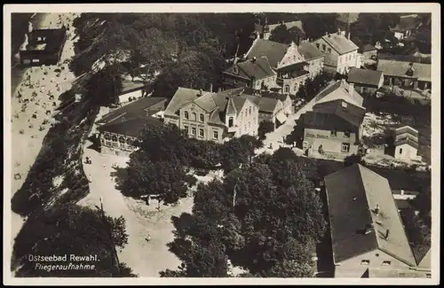 Postcard Rewahl Rewal Luftbild Straße, Hotels - Strandanlagen 1929