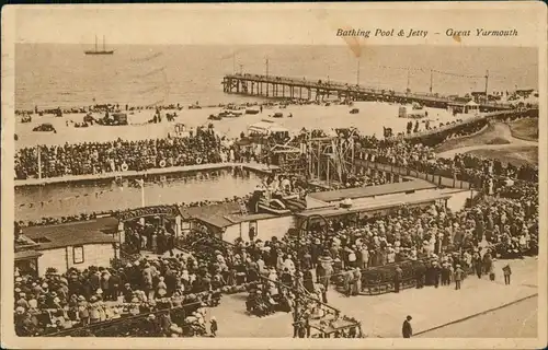 Postcard Yarmouth Bathing Pool & Jetty 1916