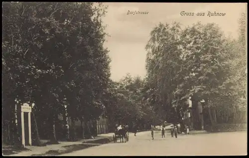 Postcard Ruhnow Runowo Pomorskie Dorfstrasse 1908