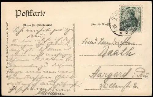 Postcard Ruhnow Runowo Pomorskie Dorfstrasse 1908