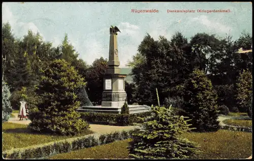 Postcard Regenwalde Resko Denkmalsplatz Kriegerdenkmal, Pommern 1911