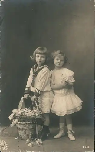 Ansichtskarte  Portrait Kinder, Fotokunst 1910
