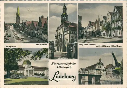 Ansichtskarte Lüneburg Mehrbildkarte der tausendjährigen Heidestadt 1956