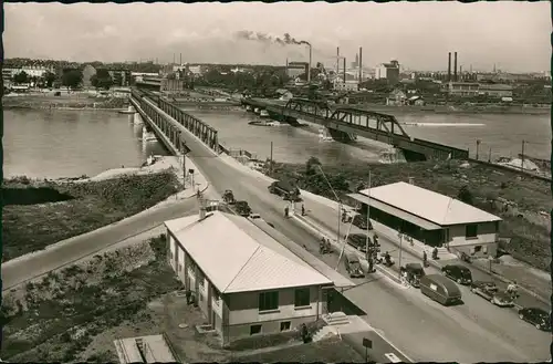Ansichtskarte Kehl (Rhein) Rheinbrücke, Zoll, Fabriken 1955