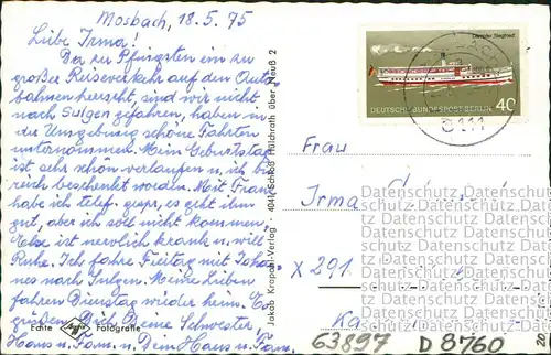 Miltenberg (Main) Mehrbildkarte mit Orts- bzw. Stadtteilansichten 1975