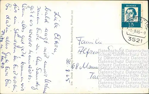 Ostheim Rhön Mehrbildkarte Ostheim b. Hofgeismar, u.a. Ehrenmal, Schule 1965