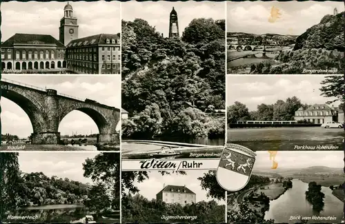 Witten (Ruhr) Mehrbild-AK u.a. mit Parkhaus Hohenstein  Jugendherberge 1966