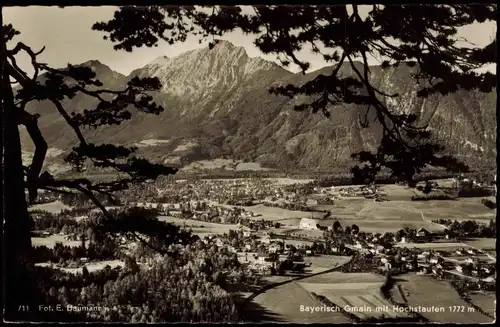 Bayerisch Gmain Panorama-Ansicht Bayerisch Gmain mit Hochstaufen 1960