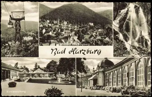 Bad Harzburg Mehrbildkarte Umland-Ansichten u.a. Radau Wasserfall 1964
