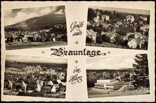 Ansichtskarte Braunlage Mehrbildkarte mit 4 Ortsansichten 1960