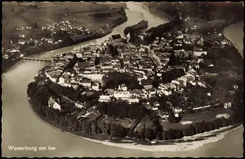 Ansichtskarte Wasserburg am Inn Luftbild Fliegeraufnahme 1960