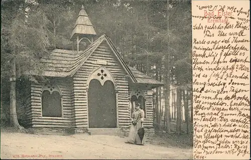 Ansichtskarte Bad Elster Frau vor Erimitage 1905