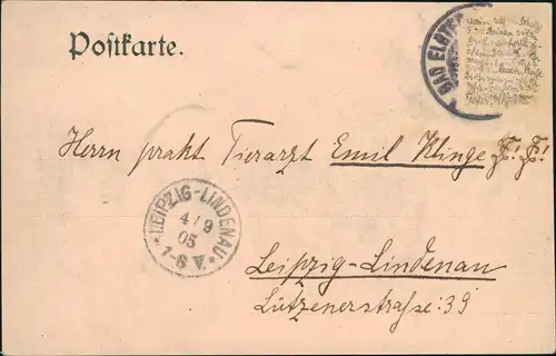 Ansichtskarte Bad Elster Frau vor Erimitage 1905