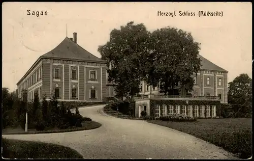 Postcard Sagan Żagań Herzogliches Schloß (Rückseite) 1911