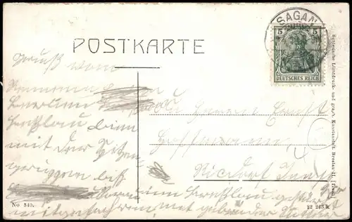 Postcard Sagan Żagań Herzogliches Schloß (Rückseite) 1911