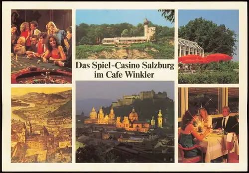 Ansichtskarte Salzburg Mehrbildkarte Spiel-Casino im Cafe Winkler 1980