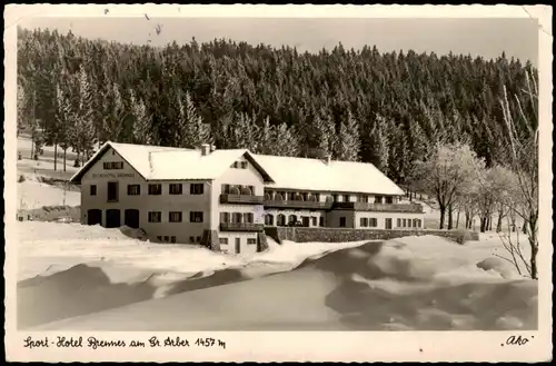 Ansichtskarte Bayerisch Eisenstein Sport-Hotel Bremnes am Gr. Arber 1954