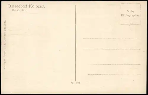 Postcard Kolberg Kołobrzeg Kaiserplatz 1929