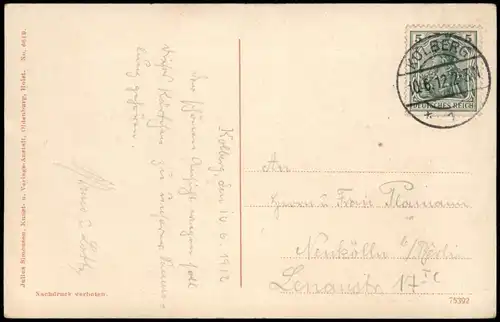 Kolberg Leuchtturm gel. 1912