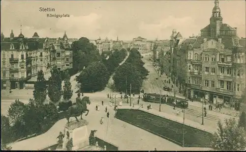 Postcard Stettin Szczecin Königsplatz 1919