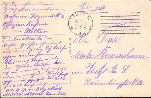 Postcard Stettin Szczecin Paradeplatz 1916  gel. Feldpoststempel