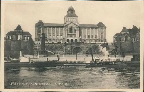 Postcard Stettin Szczecin Hakenterrasse - Dampfer 1930